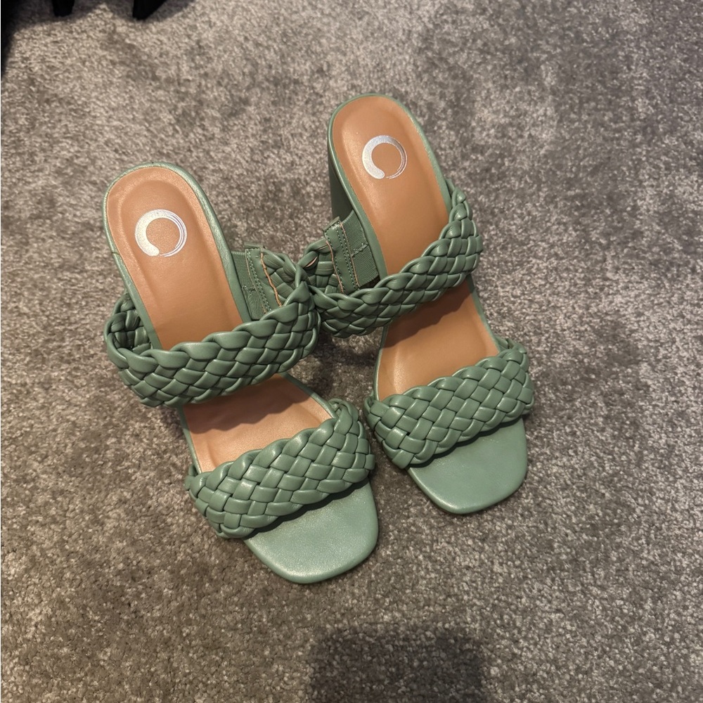 Mint Green Braided Women's Sandals